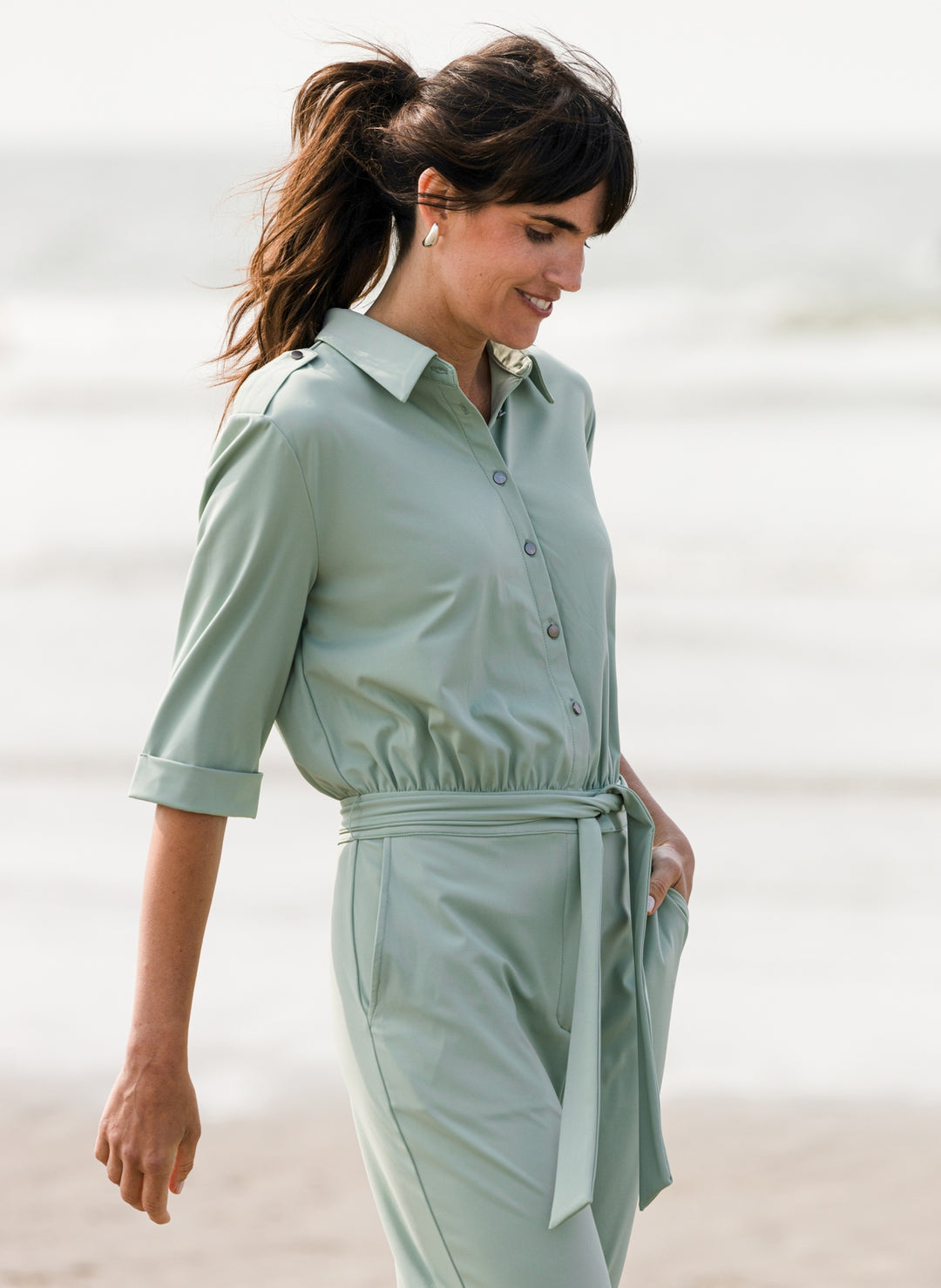 Saar Slate Green Jumpsuit | YEST