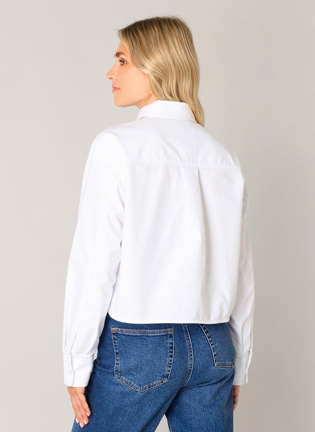 Bea Women's White Cropped Blouse | Base Level