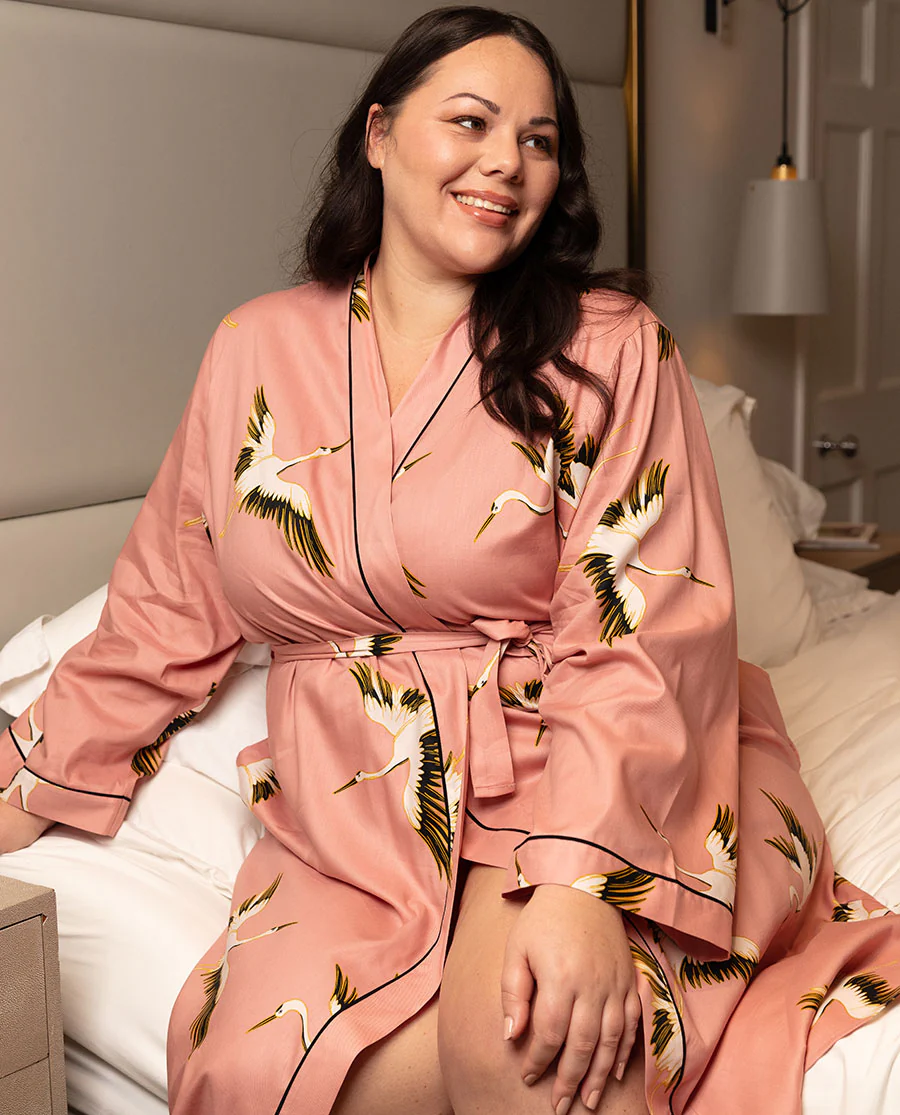 Bonnie Crane Bird Long Dressing Gown