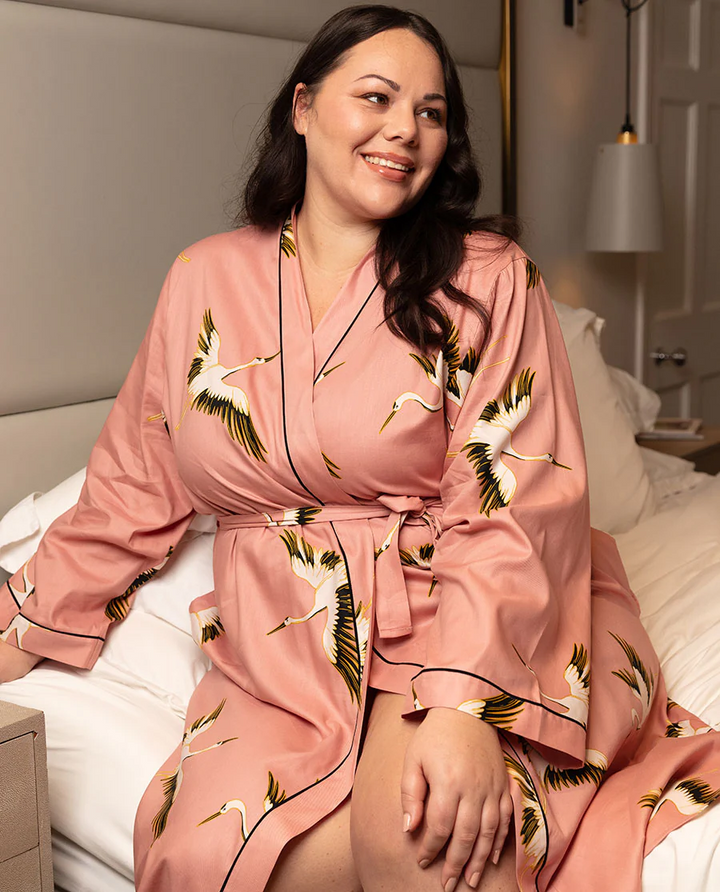 Bonnie Crane Bird Long Dressing Gown