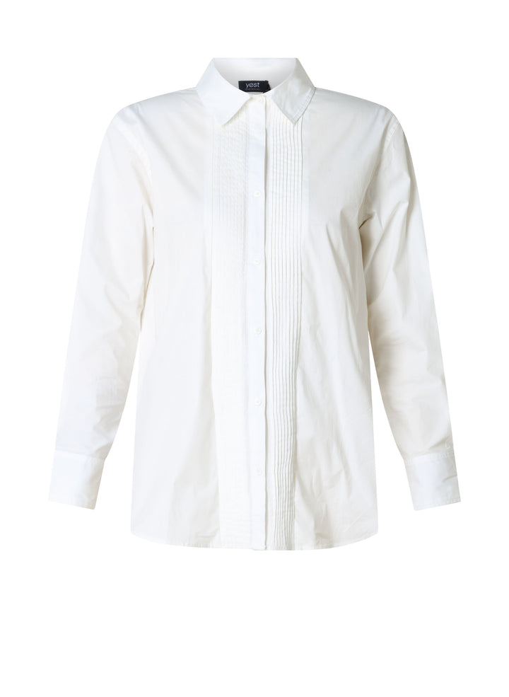 YEST Darina White Pleated Blouse
