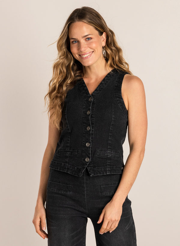 Sabina Denim Waistcoat | Ivy Beau