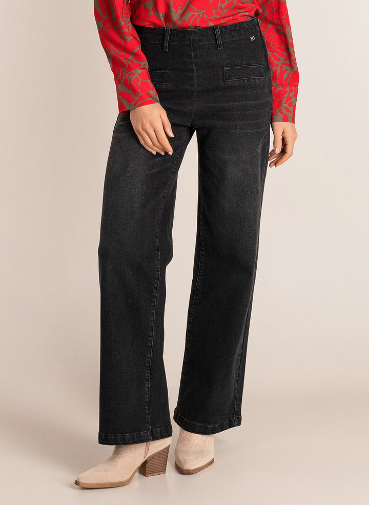 Sera Black Wide Leg Jeans | Ivy Beau