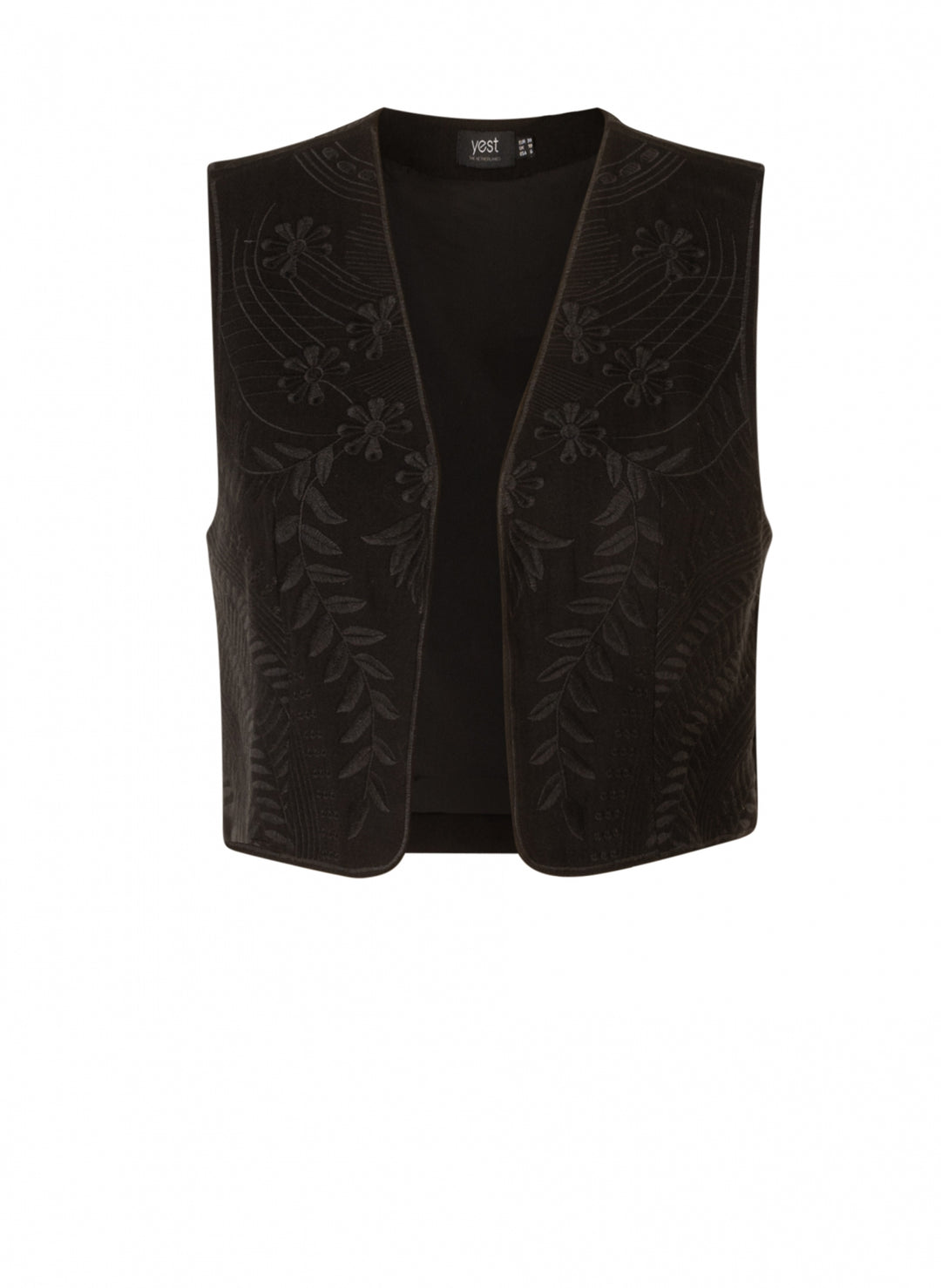 YEST Clarisse Embroidery Black Waistcoat