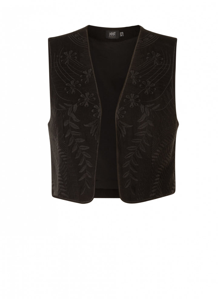 YEST Clarisse Embroidery Black Waistcoat