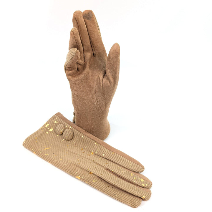 Splatters of Sparkle Gloves - Oatmeal