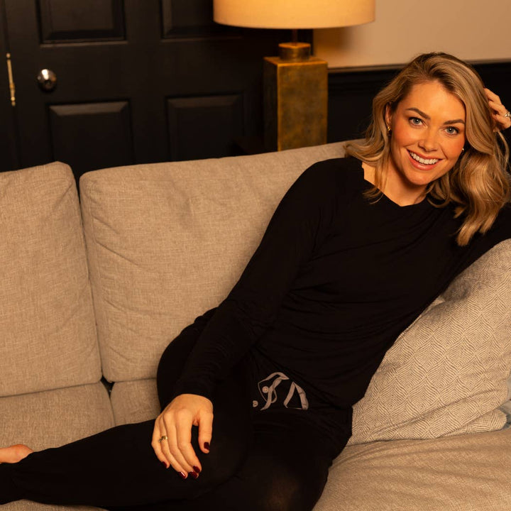 Jersey Slouch Pyjama Set | Black