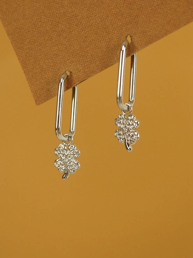 Stainless Steel Clover Earrings - Trefoil