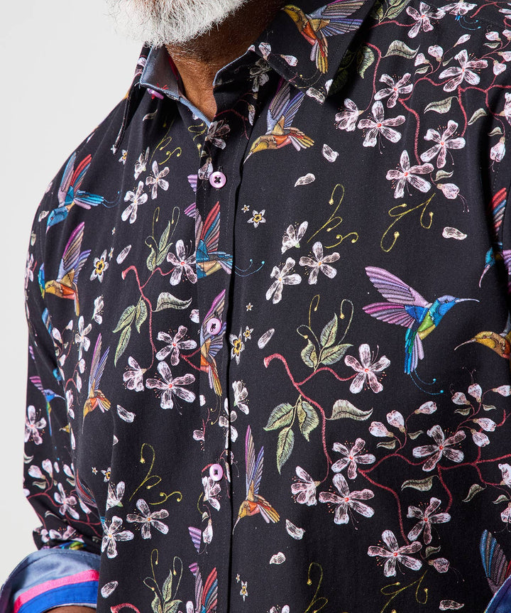 Botanical Birds Long Sleeve Shirt
