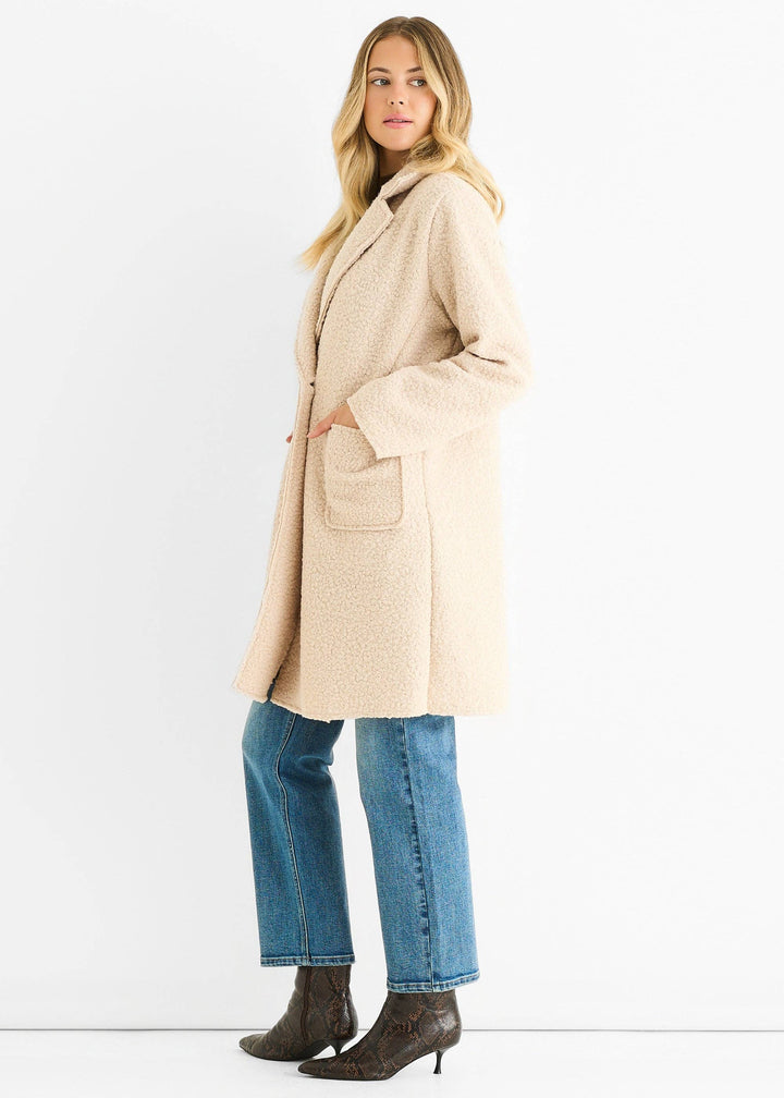 Shearling Mid Length Jacket | Beige