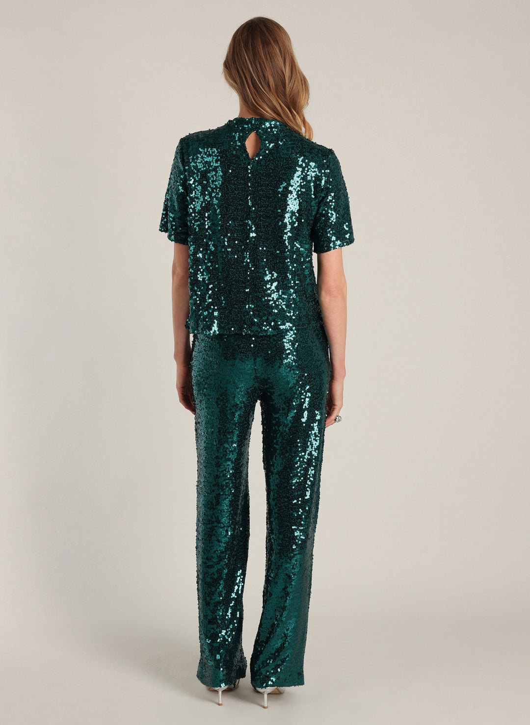 YEST Engeltje Essential Green Sequin Trousers