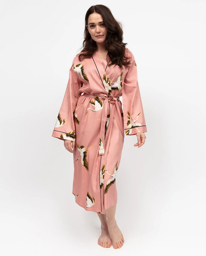 Bonnie Crane Bird Long Dressing Gown