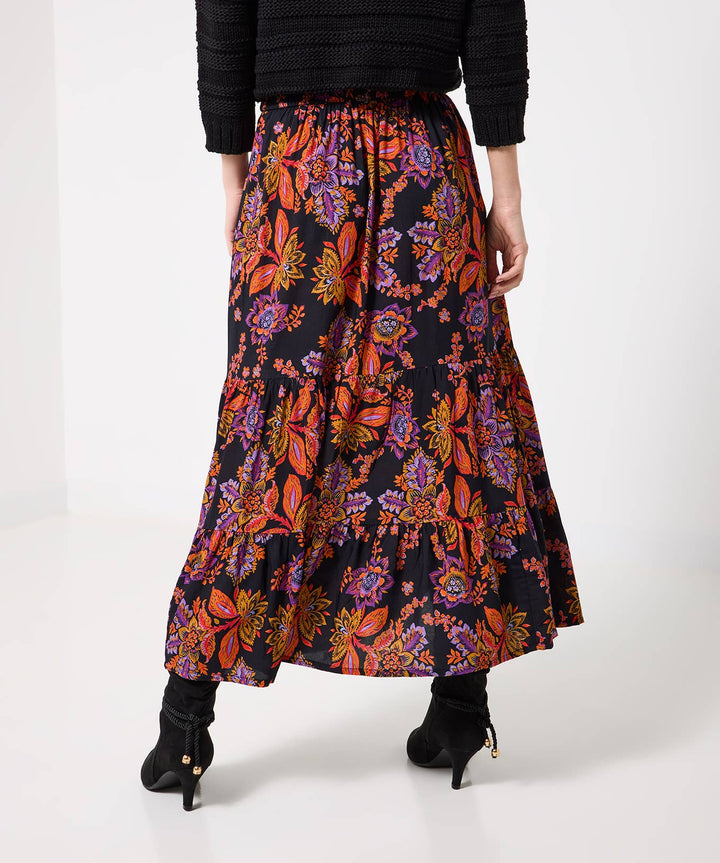 Fabulous Florals Button Front Maxi Skirt