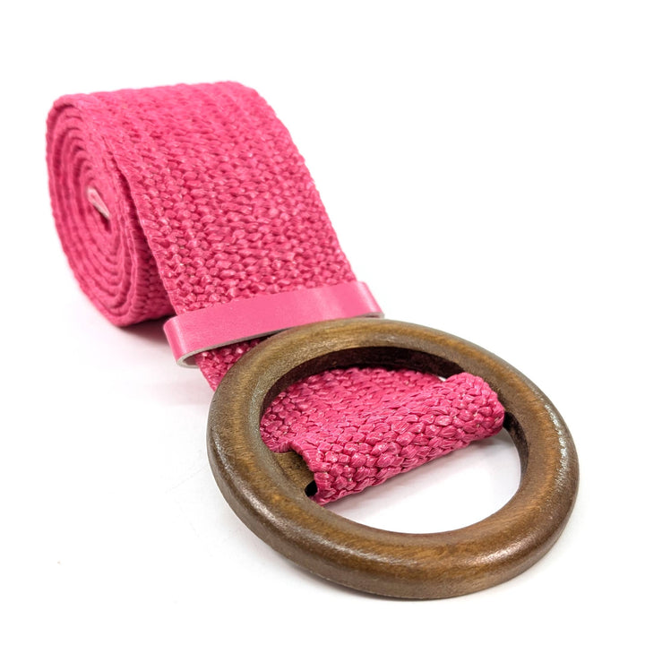 Eco-Friendly Elasticated Paper Belt with Wooden Buckle