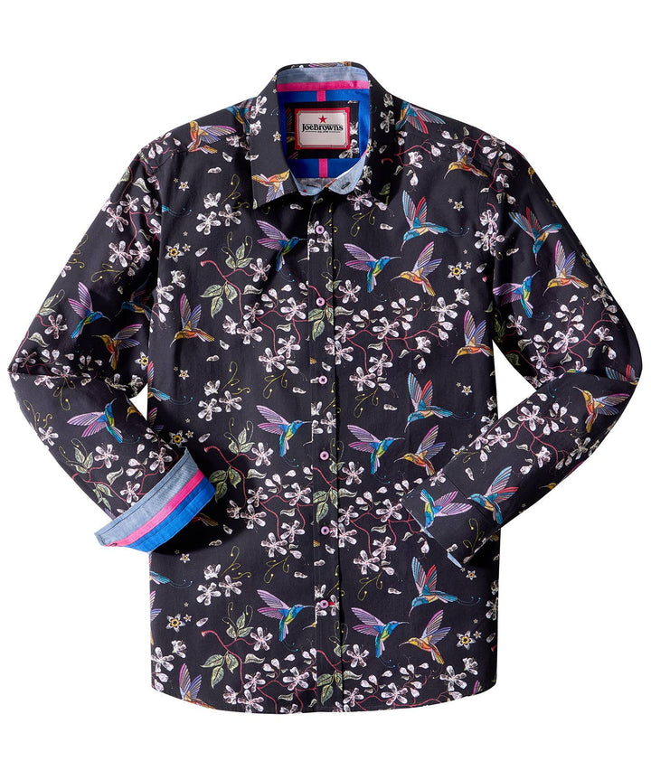 Botanical Birds Long Sleeve Shirt
