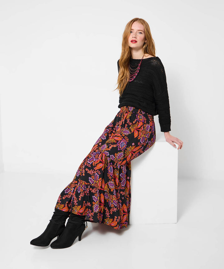 Fabulous Florals Button Front Maxi Skirt