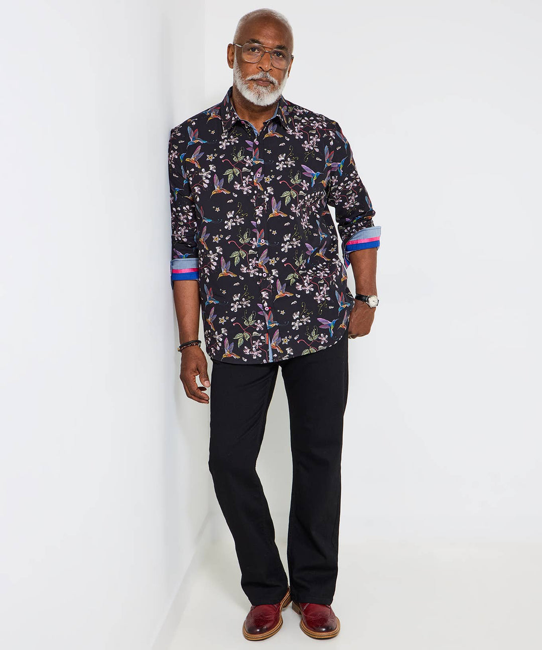 Botanical Birds Long Sleeve Shirt