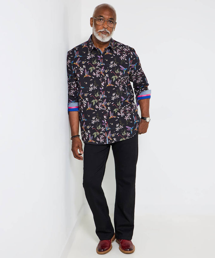 Botanical Birds Long Sleeve Shirt