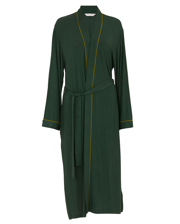 Olive Green Jersey Long Dressing Gown