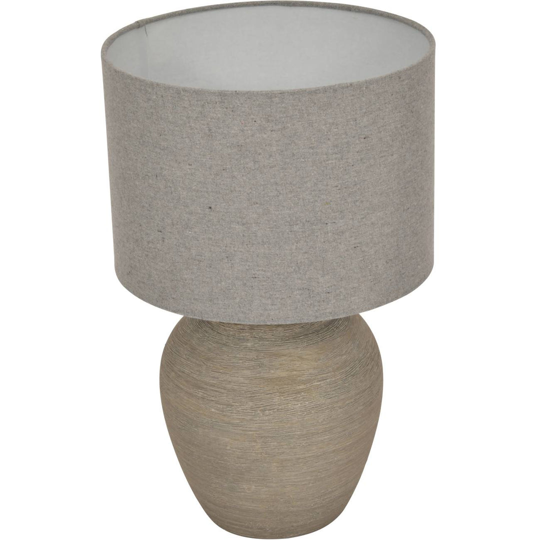 Baslow Etched Grey Large Ceramic Lamp with Shade - E27 60W