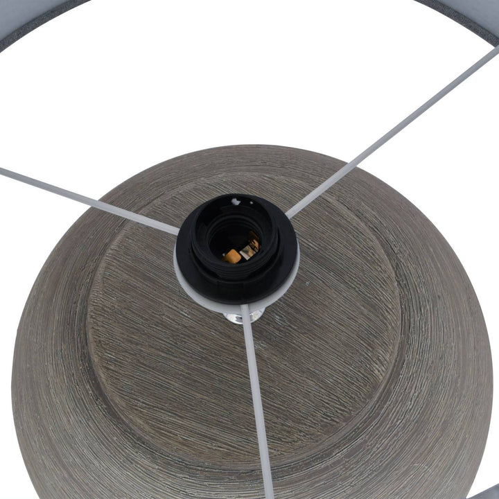 Baslow Etched Grey Large Ceramic Lamp with Shade - E27 60W