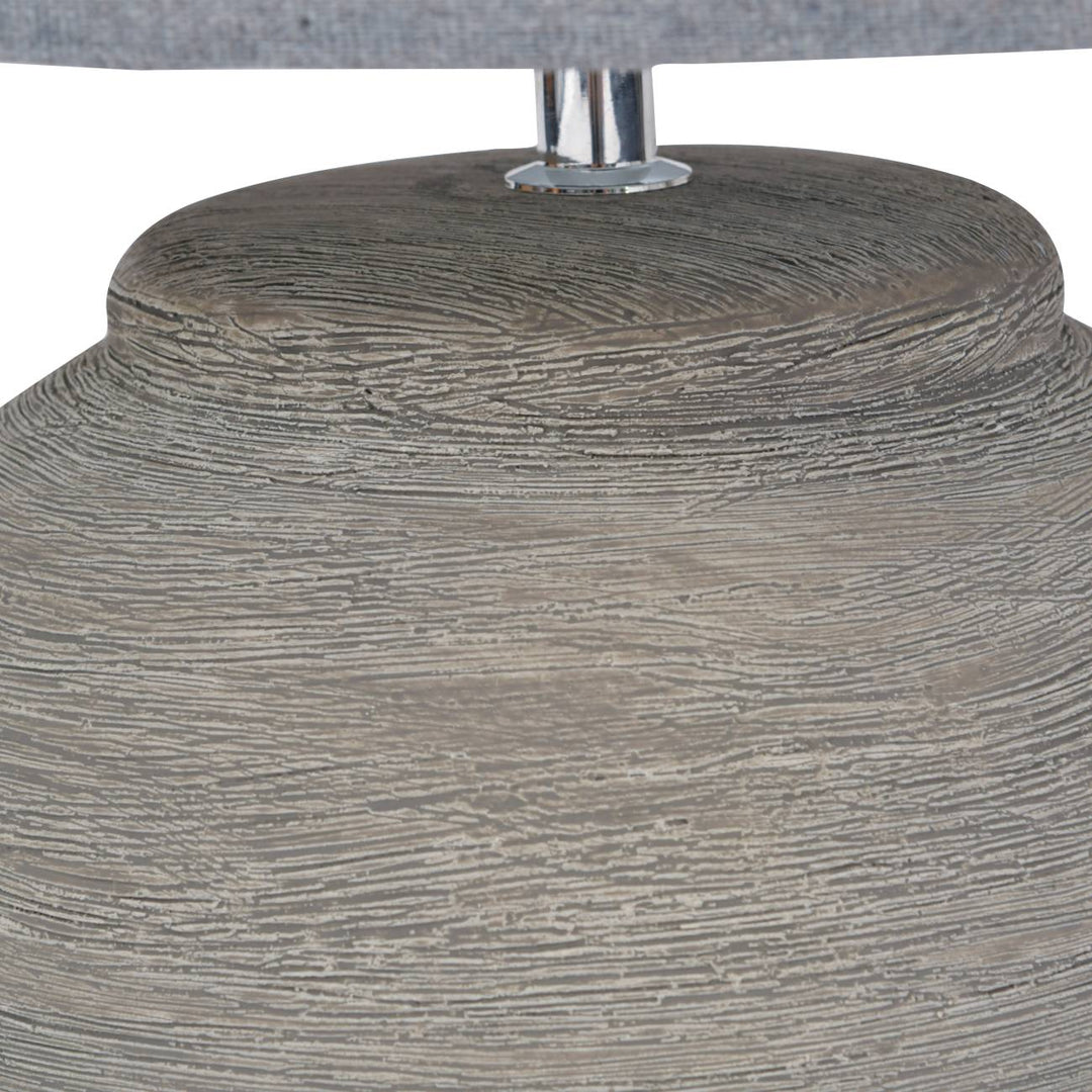 Baslow Etched Grey Large Ceramic Lamp with Shade - E27 60W