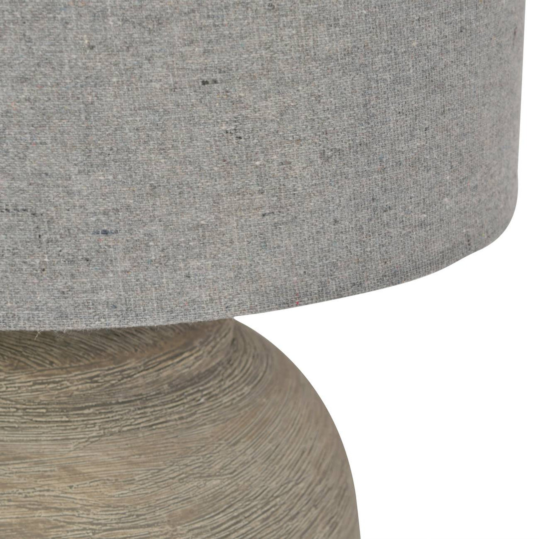 Baslow Etched Grey Large Ceramic Lamp with Shade - E27 60W