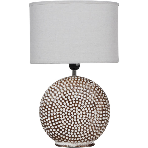 Chariot Round Ceramic Lamp Base 21cm with Ivory Oval Drum Shade