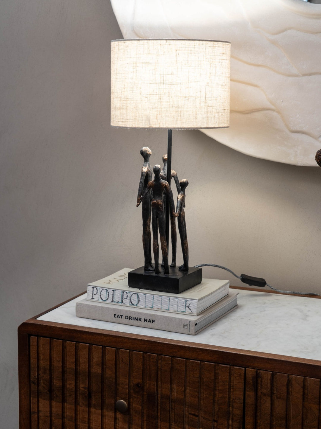 Family Sculpture Lamp with Shade