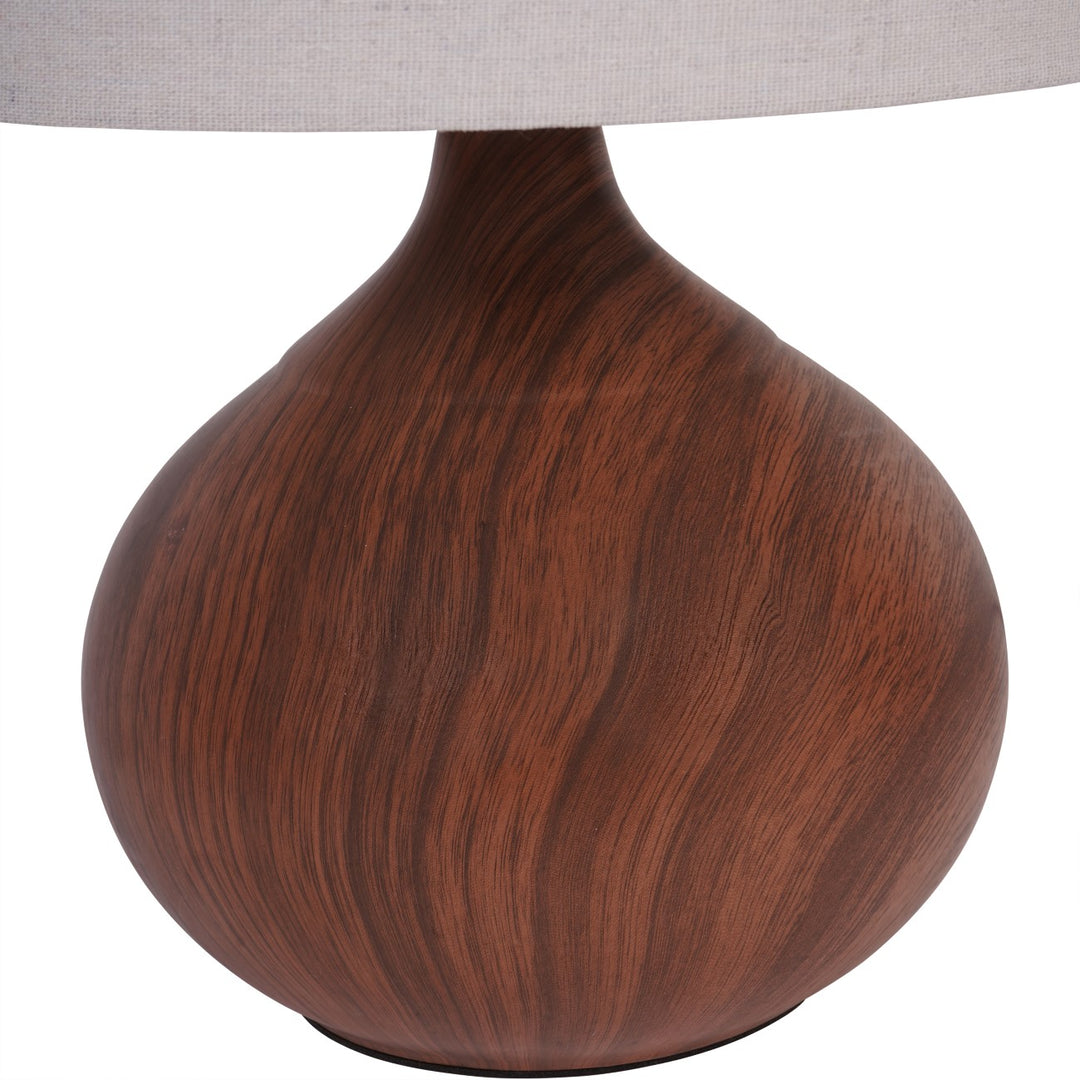 Ashford Wood Effect Ceramic Table Lamp with Shade E27 60W