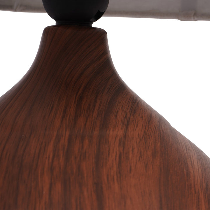 Ashford Wood Effect Ceramic Table Lamp with Shade E27 60W