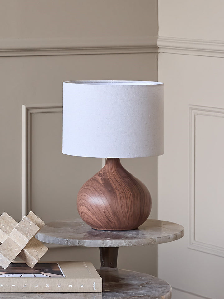 Ashford Wood Effect Ceramic Table Lamp with Shade E27 60W