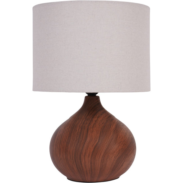 Ashford Wood Effect Ceramic Table Lamp with Shade E27 60W