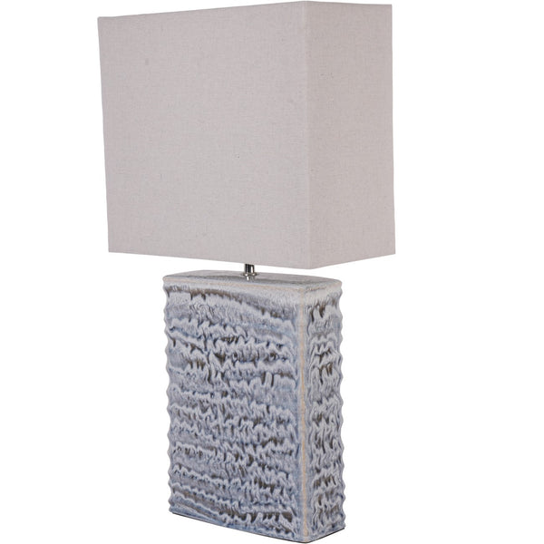 Sereno Rectangle Lamp in Blue Reactive Glaze