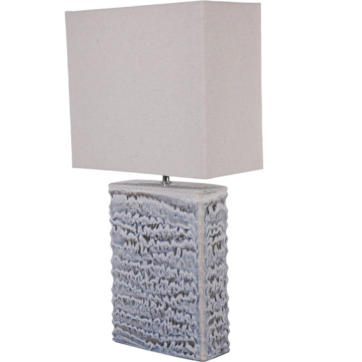 Sereno Rectangle Lamp in Blue Reactive Glaze
