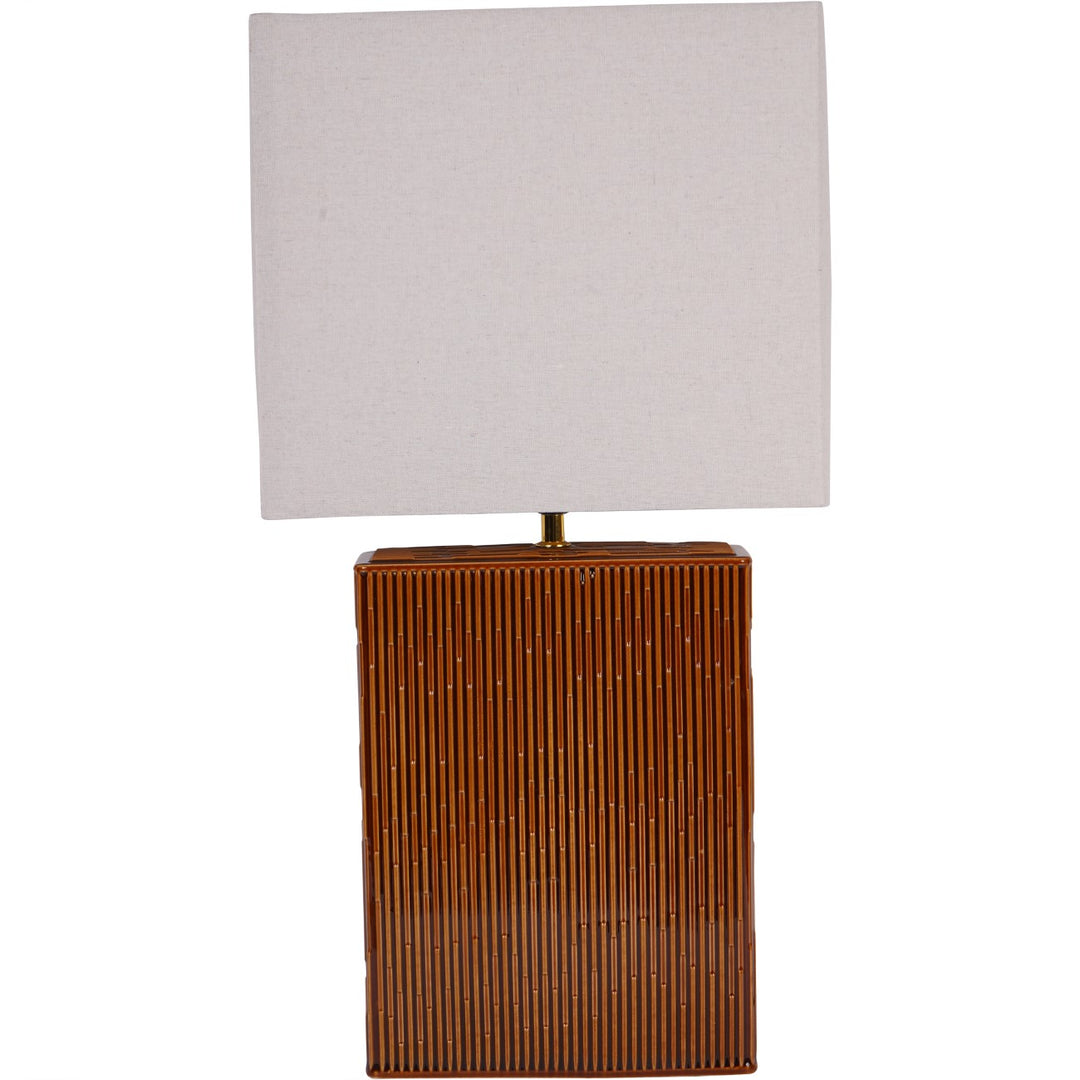 Elk Square Ceramic Lamp Terracotta with Shade E27 60W