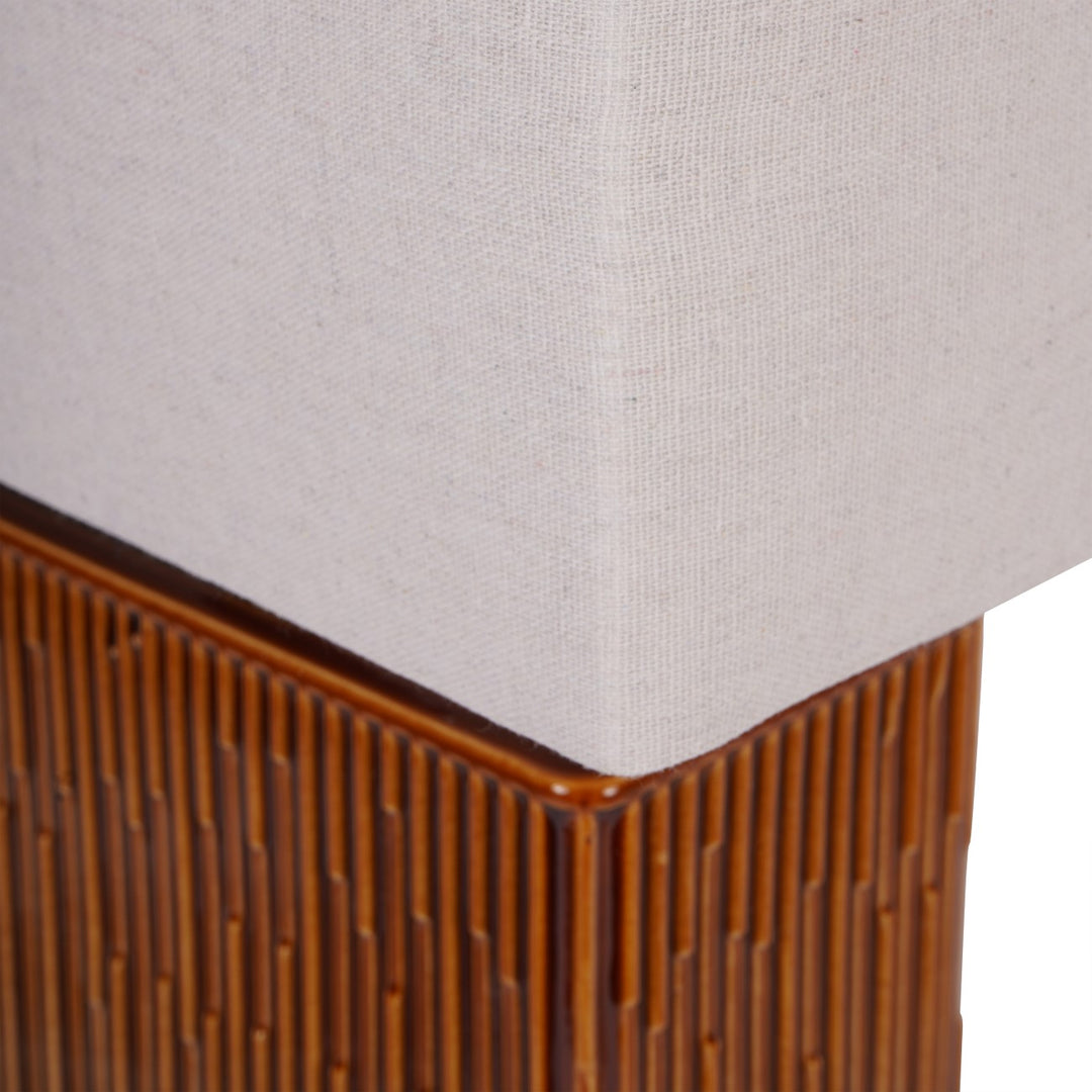 Elk Square Ceramic Lamp Terracotta with Shade E27 60W