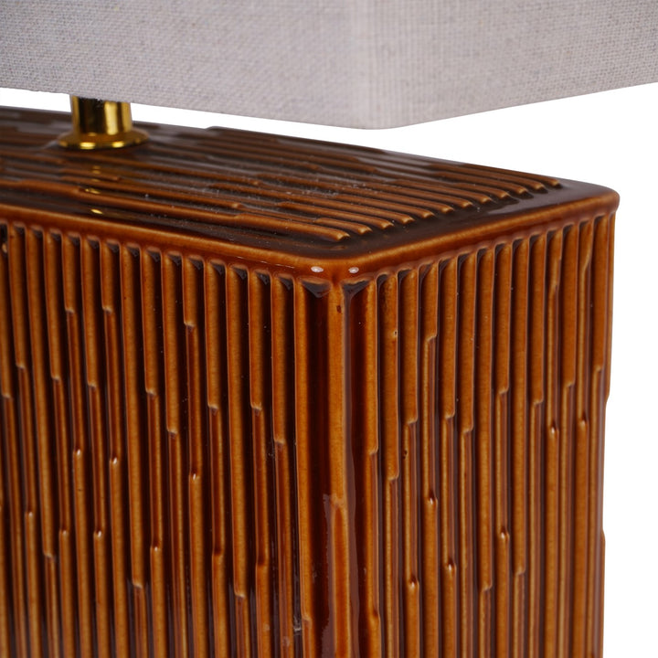 Elk Square Ceramic Lamp Terracotta with Shade E27 60W