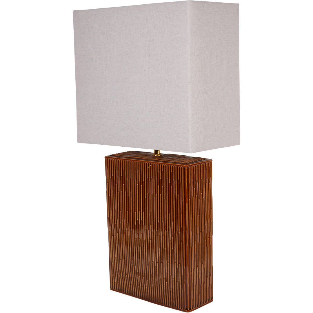 Elk Square Ceramic Lamp Terracotta with Shade E27 60W