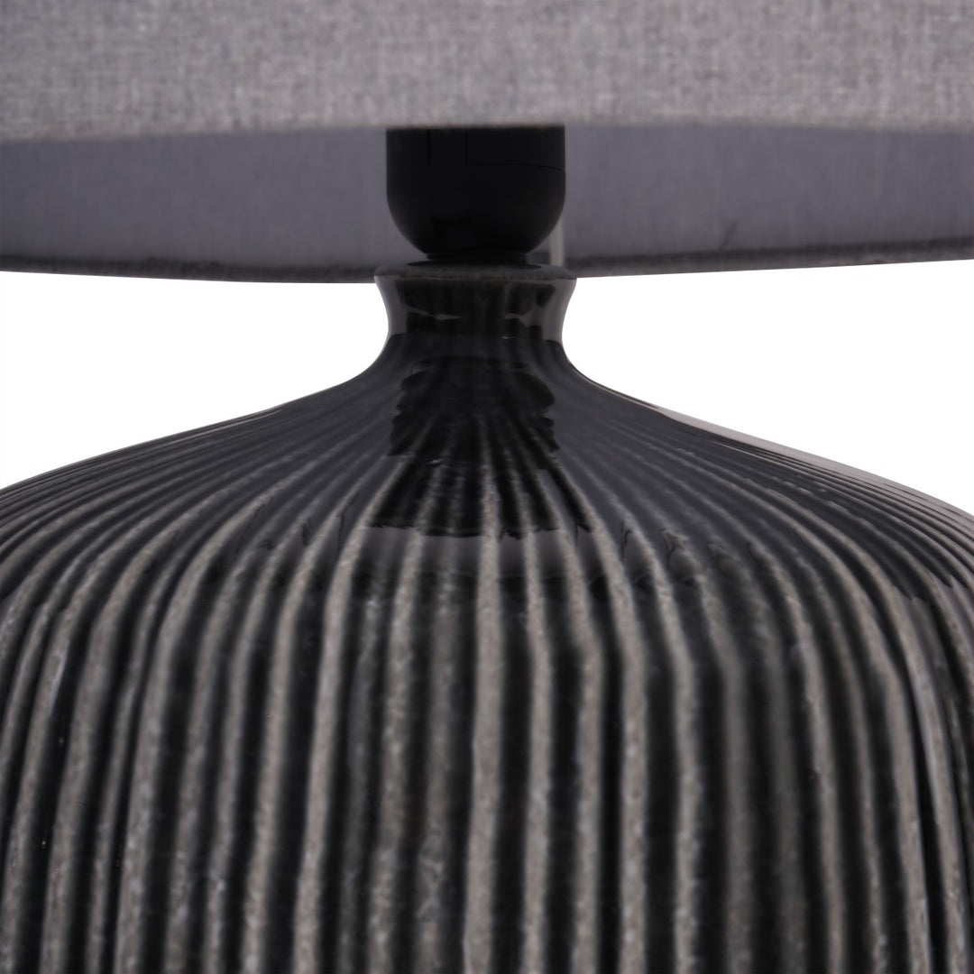 Bruno Ceramic Table Lamp Charcoal with Shade E27 60W