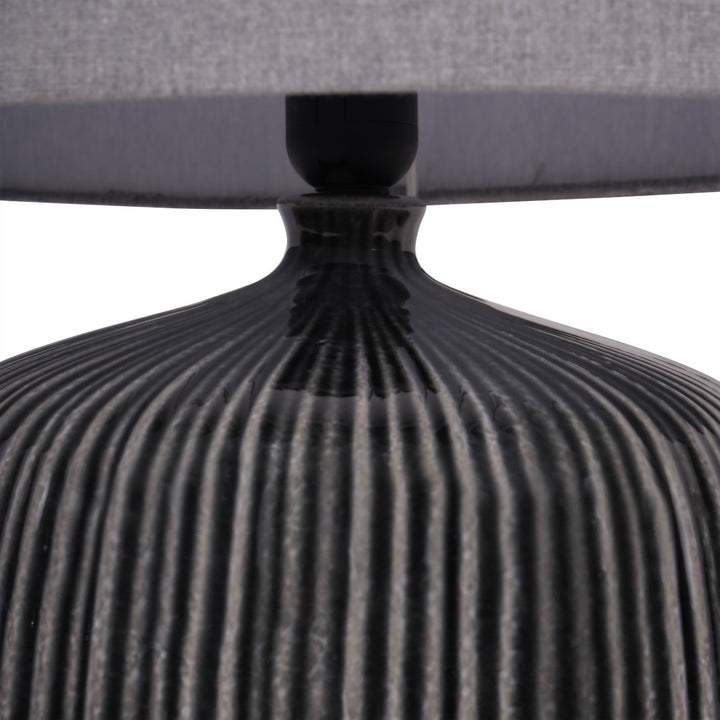 Bruno Ceramic Table Lamp Charcoal with Shade E27 60W