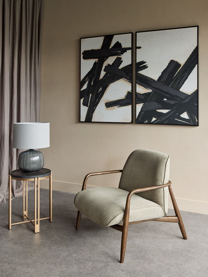 Bruno Ceramic Table Lamp Charcoal with Shade E27 60W