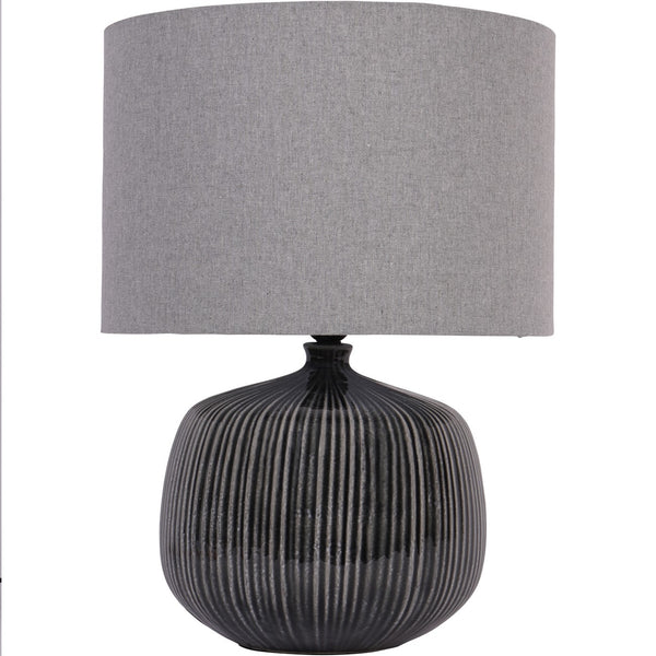 Bruno Ceramic Table Lamp Charcoal with Shade E27 60W