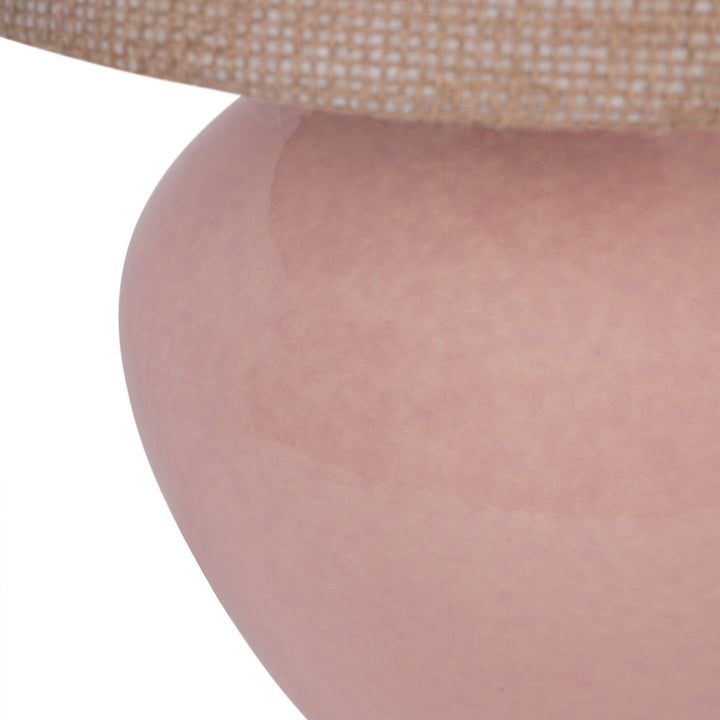 Aubrey Dusky Pink Ceramic Table Lamp Small E27 60W