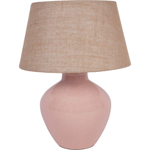 Aubrey Dusky Pink Ceramic Table Lamp Small E27 60W