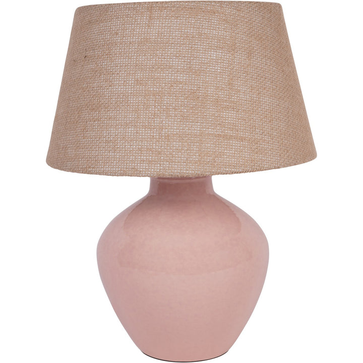 Aubrey Dusky Pink Ceramic Table Lamp Small E27 60W