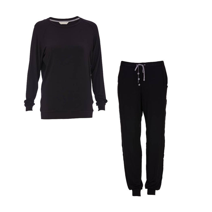 Jersey Slouch Pyjama Set | Black