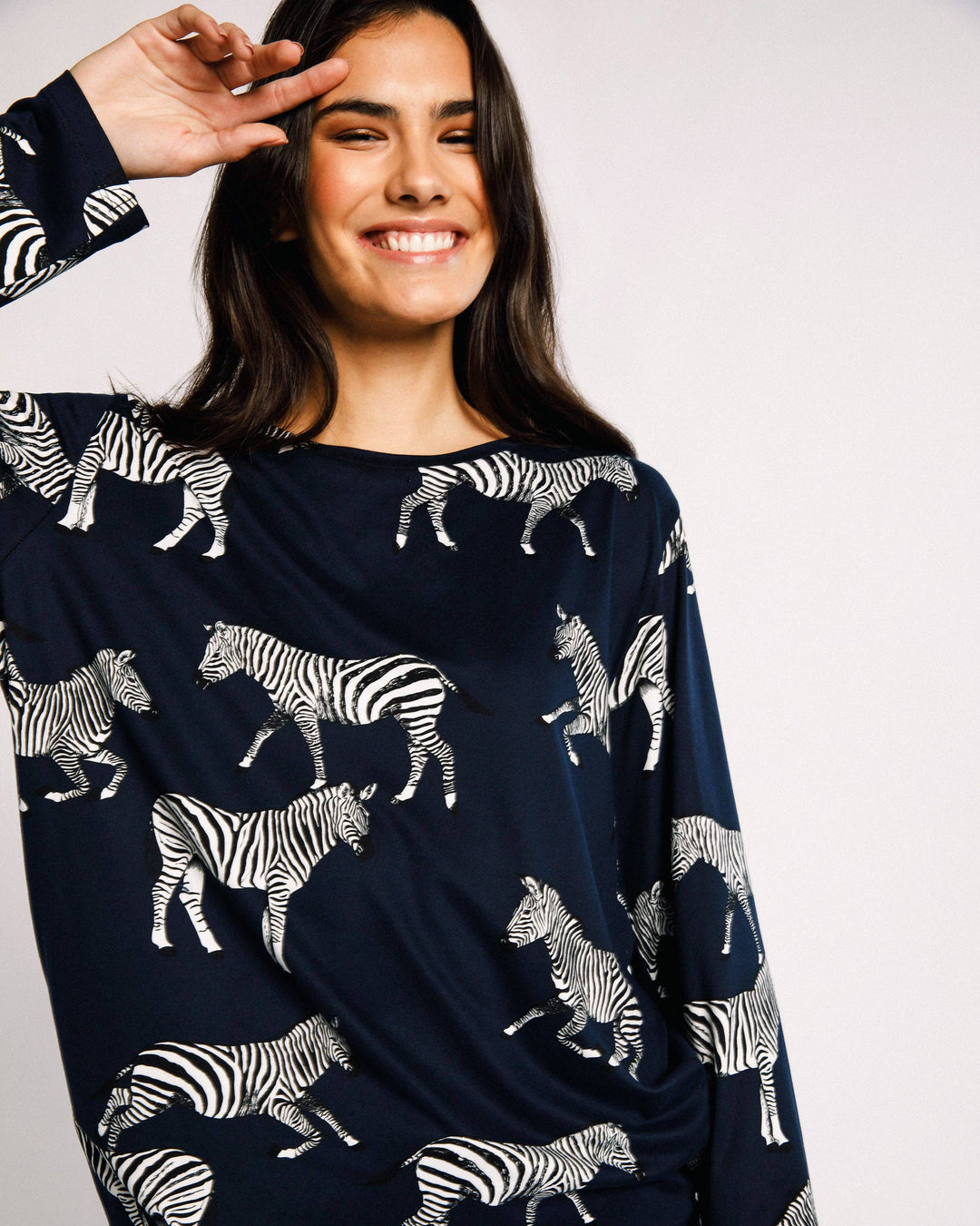Zebra Print Pyjama Set | Navy