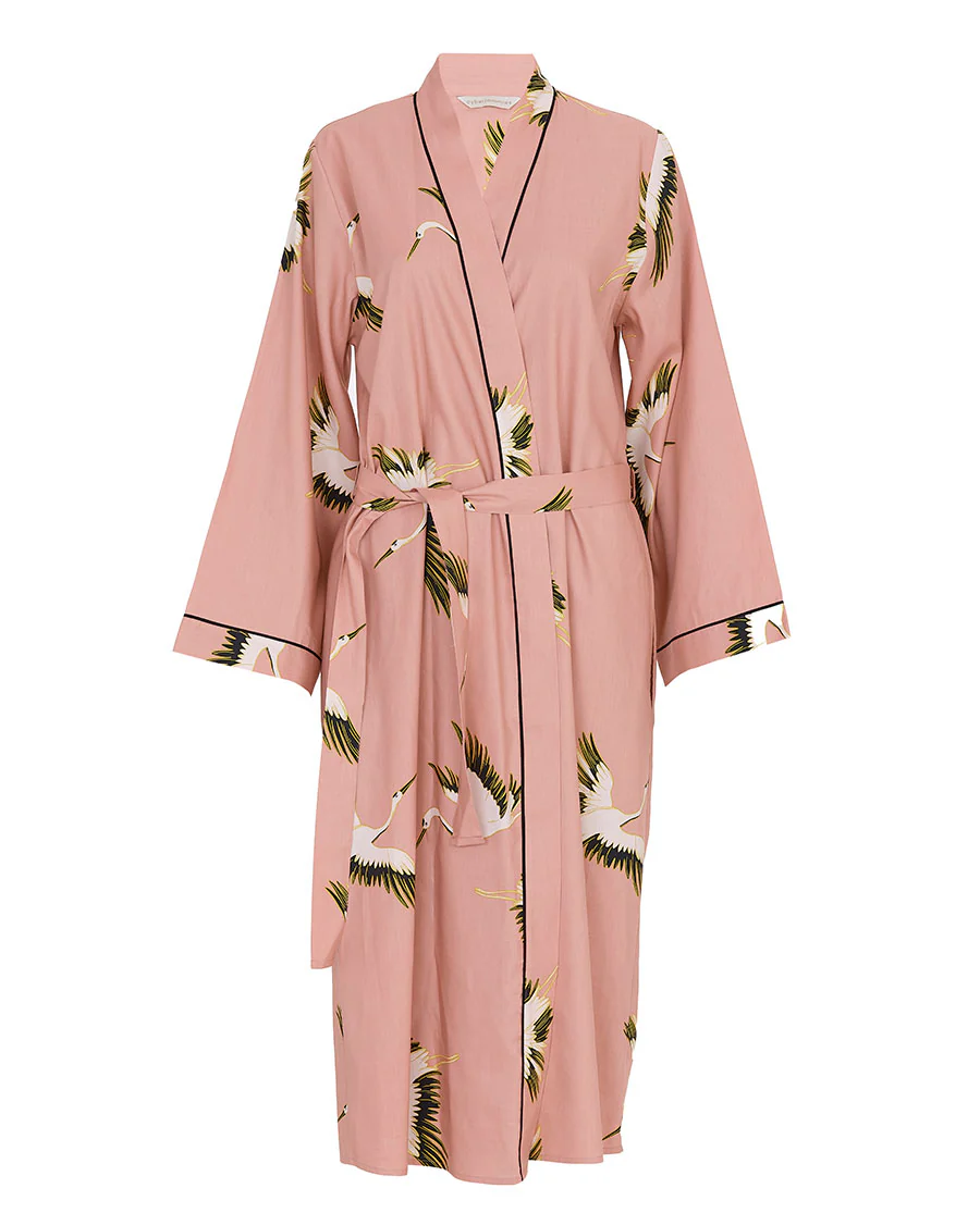 Bonnie Crane Bird Long Dressing Gown