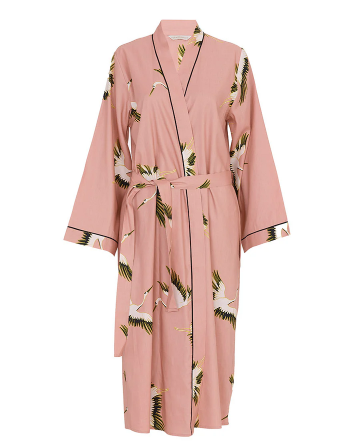 Bonnie Crane Bird Long Dressing Gown